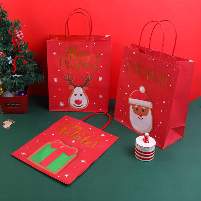 0Y8A2619 Σειρά Christmas gift -Χριστουγεννιάτικη τσάντα kraft M - Image 1