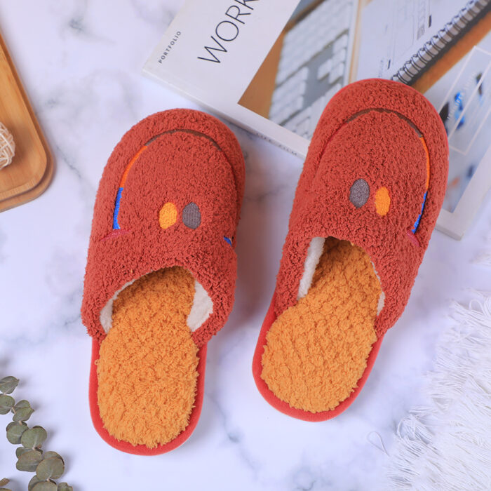 0Y8A2999 Γυναικείες βαμβακερές παντόφλες για άντρες και γυναίκες με χαμόγελο - κόκκινο 37-38 - Image 1