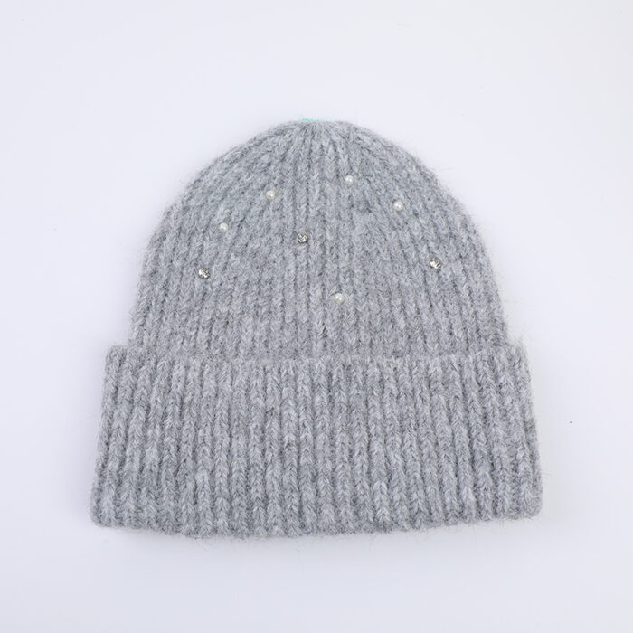 0Y8A6742 Σκούφος με Στρας – Γκρι - Image 1