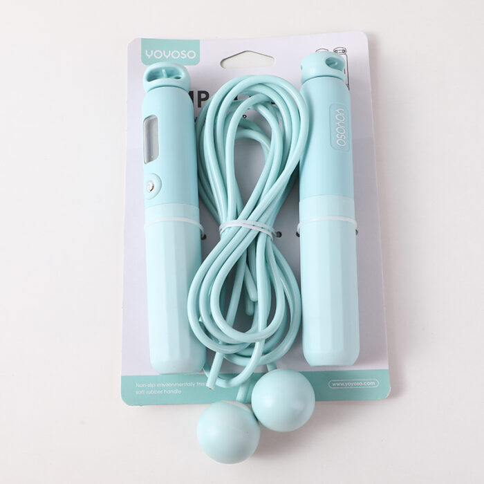 0Y8A6816 Ηλεκτρονικό Σχοινάκι Γυμναστικής με Μετρητή – Dual-use με Μικρές Μπάλες - Μπλε - Image 1