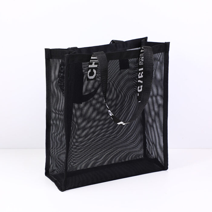 0Y8A7187 Τσάντα Ώμου Παραλίας Μαύρη Δίχτυ -3 - Image 1