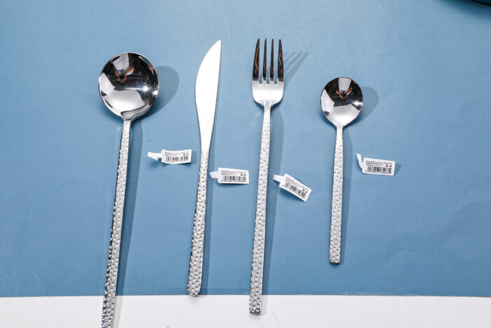 0Y8A8173 Ανοξείδωτο πιρούνι σειράς Wave Point, φυσικό φινίρισμα. - Image 1