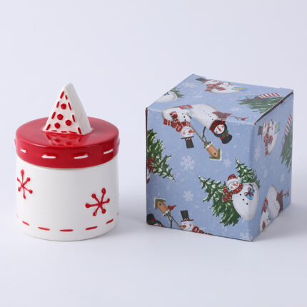 Κεραμικό Βάζο με Καπάκι - Χιονονιφάδα