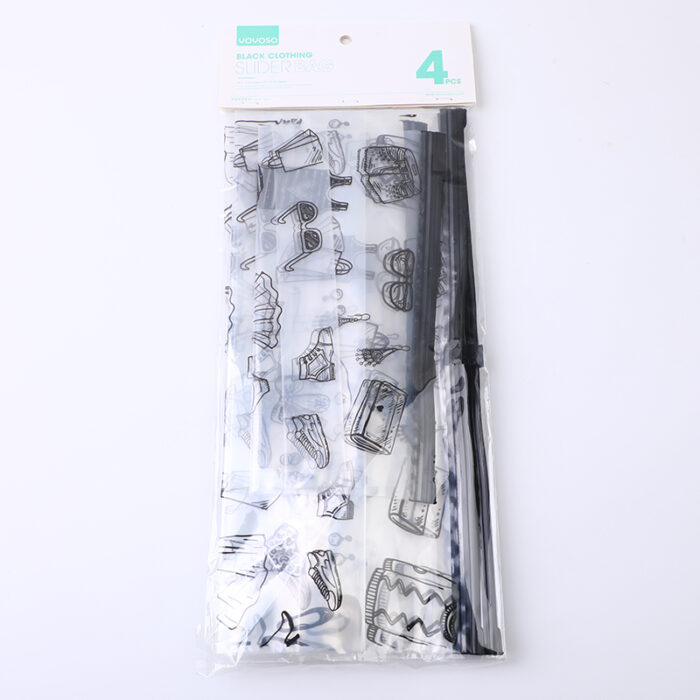 2L3A5089 Μαύρες τσάντες ρούχων με φερμουάρ – Σετ 4 τεμαχίων - Image 1