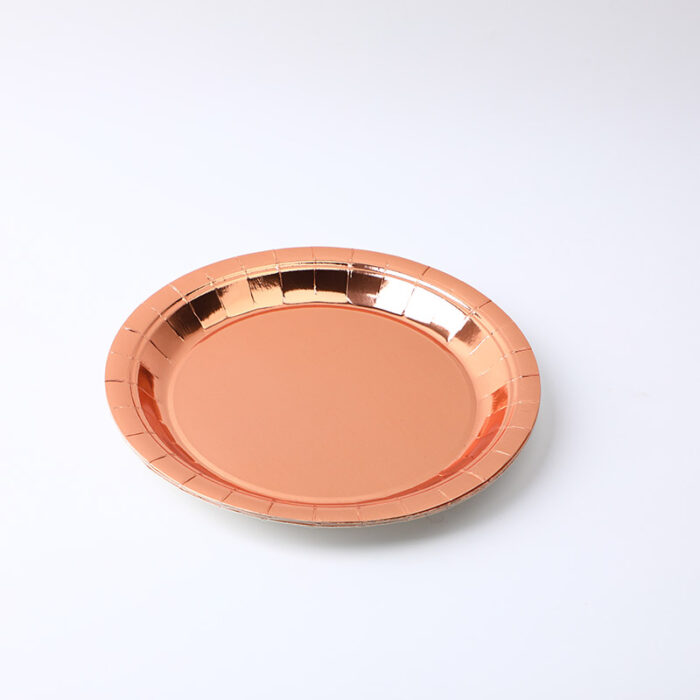 2L3A8491 Party Series – Χάρτινο Πιάτο 7" – Ροζ Χρυσό 6 τεμ. - Image 1