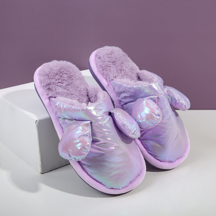 3X2A8631 Παιδικές Βαμβακερές Παντόφλες Laser Down, Μωβ, Μέγεθος 30-31 - Image 1