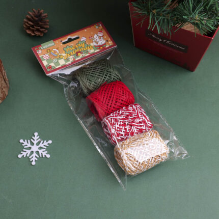 Christmas Series- Σχοινί Συσκευασίας, 10 μέτρα ανά Ρολό * 4 Ρολά