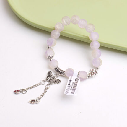 Βραχιόλι με Ματ Χάντρες – Πεταλούδα, Μωβ