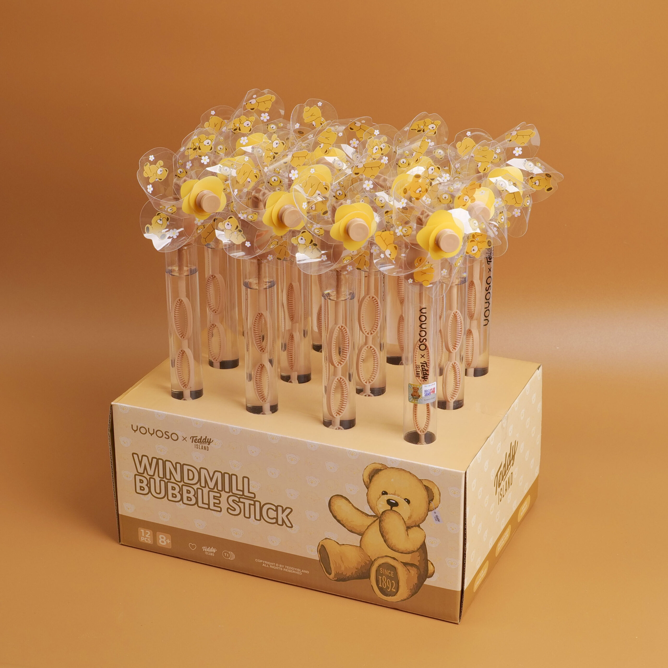 P1049304 TEDDY ISLAND Σειρά Μπεζ Ραβδί Σαπουνόφουσκας με Ανεμόμυλο - Image 1