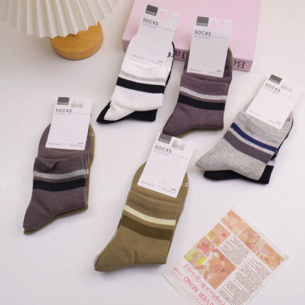 Ανδρικές Κάλτσες Μέχρι τη Γάμπα με Ρίγες 2 Ζευγάρια