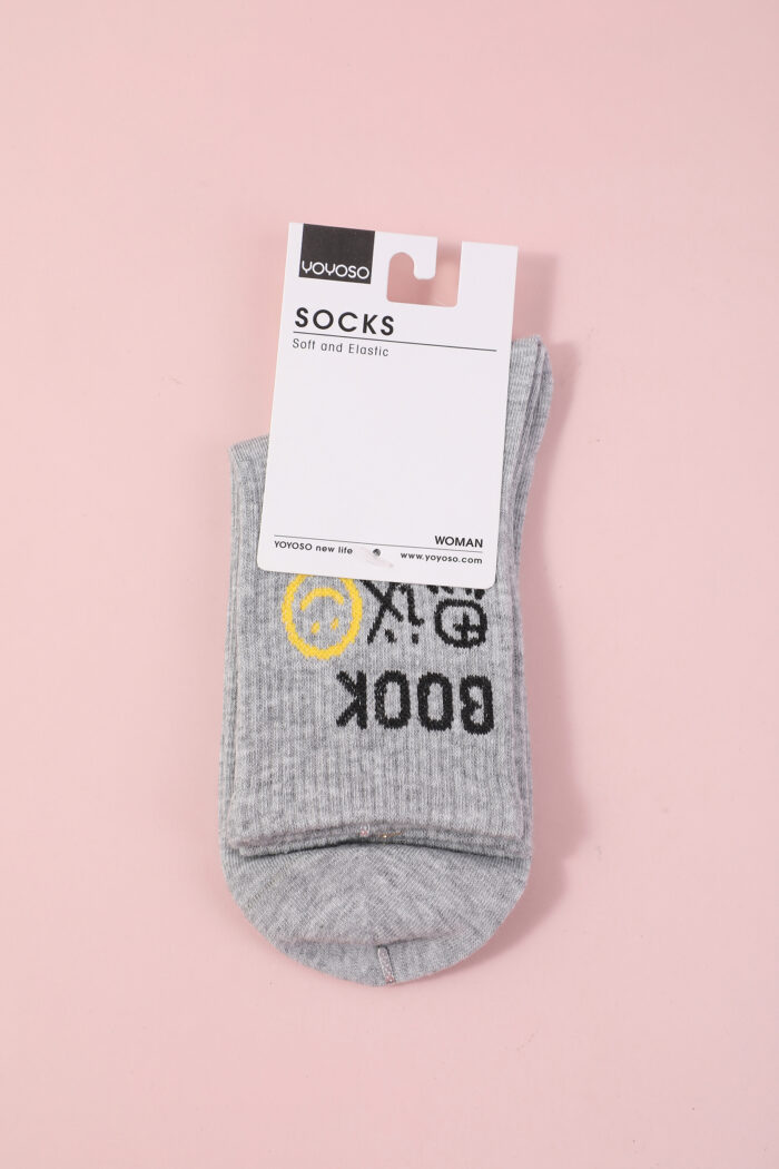 0Y8A4803 Γυναικείες Κάλτσες Μέχρι τη Γάμπα με Αστείους Συνδυασμούς Λέξεων - Image 1