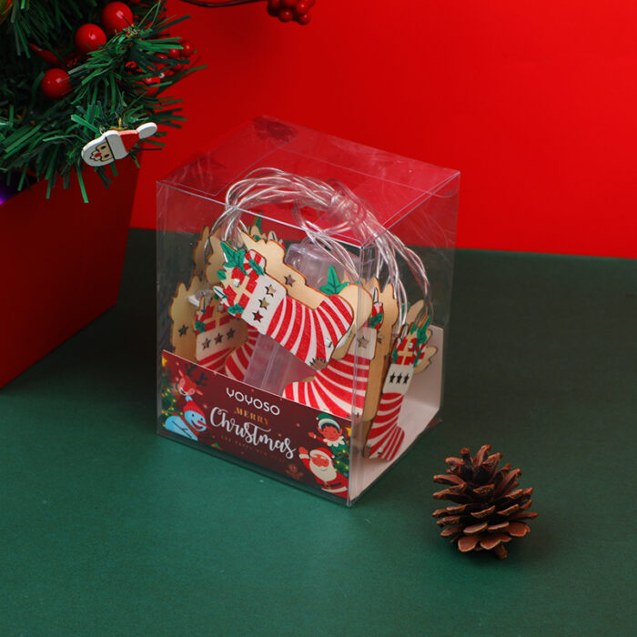 2L3A1663 Ξύλινα Διακοσμητικά Φωτάκια – Κάλτσα 015 – 2 Τεμ. – 25225-W001 (Μπαταρίες ΑΑ, Δεν περιλαμβάνονται) - Image 1