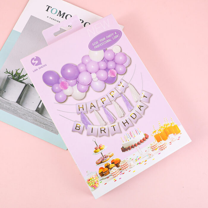 2L3A8445 Σετ μπαλόνια για πάρτι σε κουτί B - μωβ - Image 1