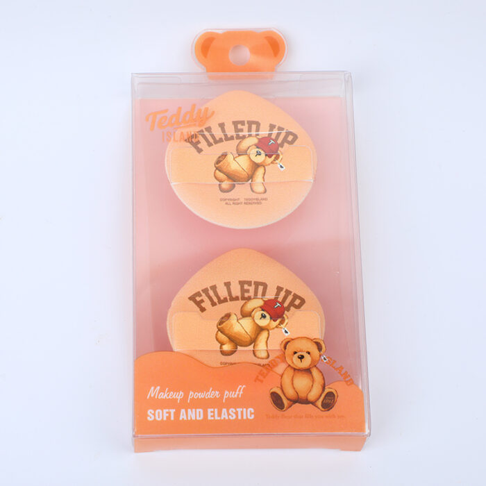 2L3A9533 TEDDY ISLAND Series super απαλό σφουγγάρι πούδρας Cushion – ανοιχτό καφέ - Image 1