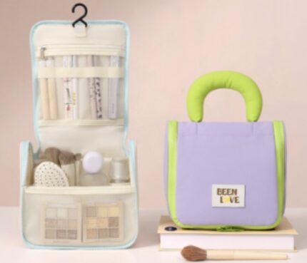 Τσάντα καλλυντικών και περιποίησης με χερούλι Marshmallow - Μωβ