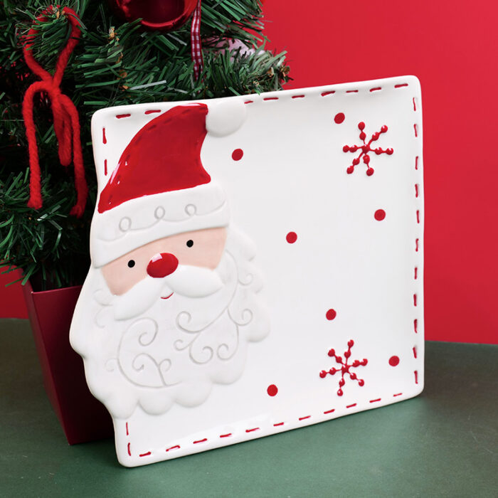 P1010982 Τετράγωνο Κεραμικό Πιάτο – Άγιος Βασίλης - Image 1