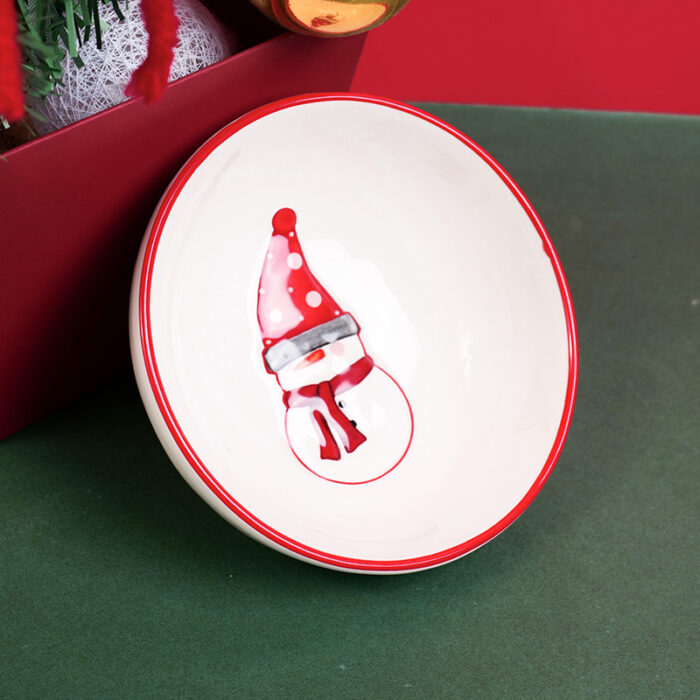 P1011090 Christmas Series – Μπολ - Χιονάνθρωπος 11cm - Image 1