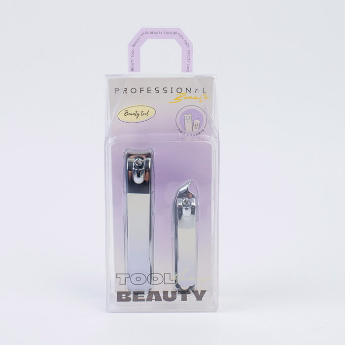 P1014171 Σετ 2 κόφτες νυχιών μωβ – 1 μεγάλος επίπεδης άκρης + 1 μικρός διαγώνιος - Image 1