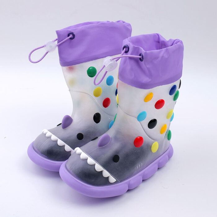 P1014719 Παιδικές Γαλότσες – Διάφανες Μωβ, Καρχαρίας, Μέγεθος 26-27 - Image 1