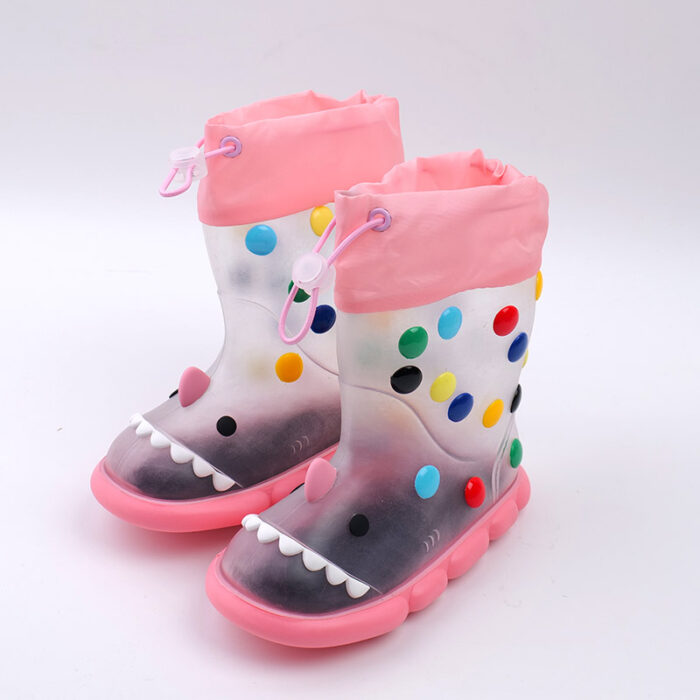 P1014721 Παιδικές Γαλότσες – Διάφανες Ροζ, Καρχαρίας, Μέγεθος 26-27 - Image 1