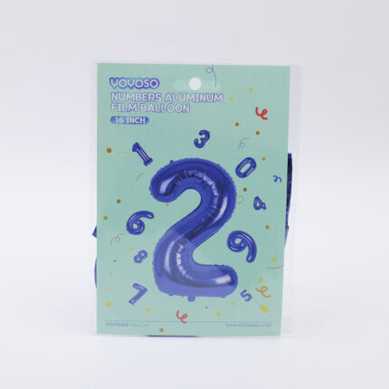 Μικρό μπαλόνι foil 16’’ σε σχήμα αριθμού 2, μπλε – 1 τεμάχιο