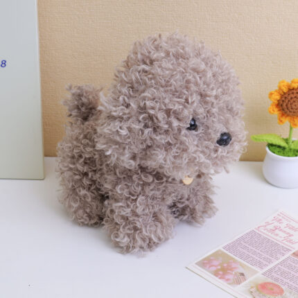 Καθιστή φιγούρα λούτρινου σκύλου Bichon Frise 20 εκ. – Γκρι