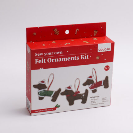 Σειρά DIY από μη υφασμένα υφάσματα - Χριστουγεννιάτικο σετ 3 τεμαχίων Dachshund