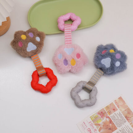 Παιχνίδι για σκύλους με πεντάκτινο αστέρι και κορδέλα με αποτύπωμα πατούσας γάτας